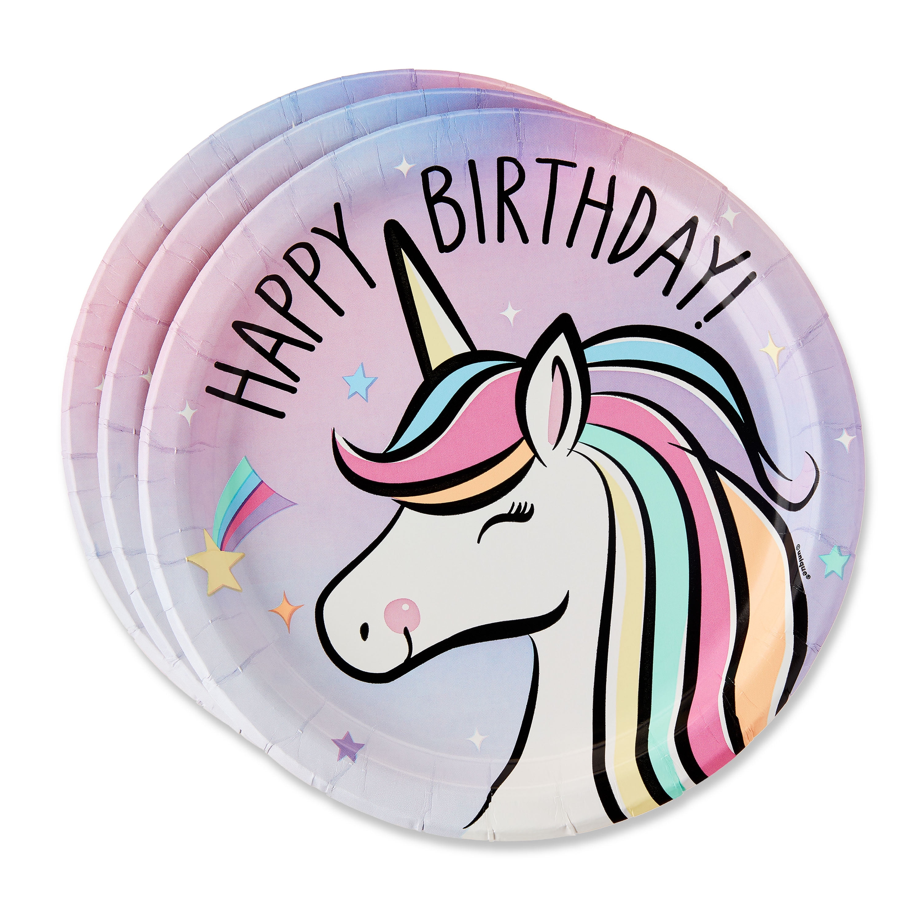 (6 pack) Dreamy Unicorn Disposable Paper Plates, 9", Multicolor, 10 Count, by Way To Celebrate