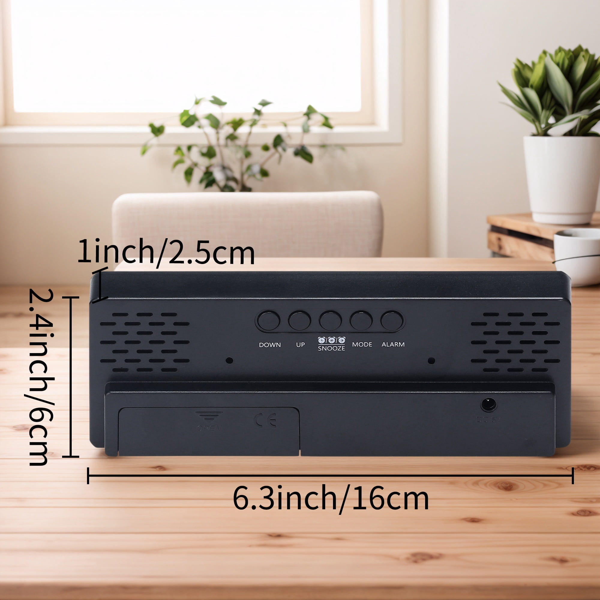Unique Bargains Digital Alarm Clock with Snooze Function for Desk Table 6.3" x 1"  x 2.4"