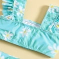 thumbnail image 5 of Baby Girl Swimsuit Kids Floral Printed Ruffles 2 Piece Swimwear Swimsuit Bikini Toddler Girl Bathing Suit Blue 2 Years-3 Years, 5 of 6