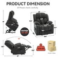 thumbnail image 2 of Up to 350 LBS Chenille Power Lift Recliner Chair, Heavy Duty Motion Mechanism with 8-Point Vibration Massage and Lumbar Heating, USB and Type-C Ports, Stainless Steel Cup Holders, Grey, 2 of 19