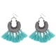 thumbnail image 5 of Pendientes cortos con borlas y ganchos de pescado para mujer, diseño sencillo Azul, 5 of 7