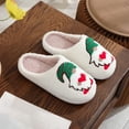thumbnail image 5 of Lovskoo Women's Christmas Slippers Indoor Soft Warm Fleece Bedroom Reindeer Slippers Fall Winter Home Slippers White, 5 of 5