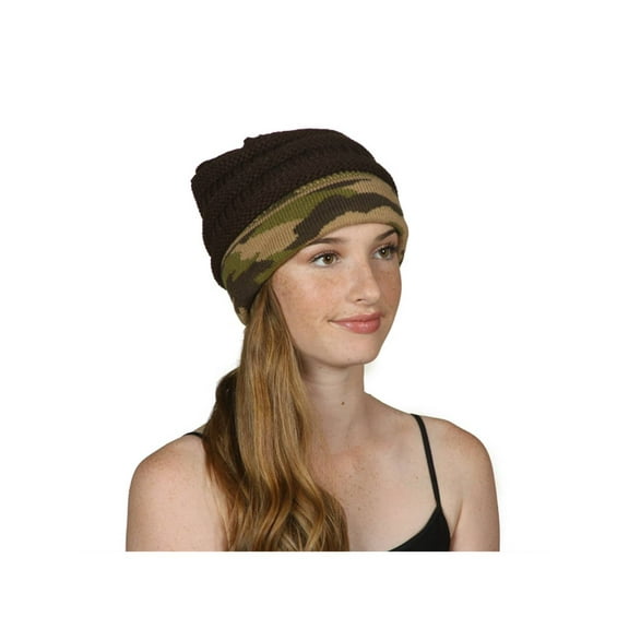 Gravity Threads Soft Camouflage Cuff Beanie, Brown