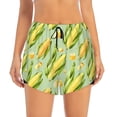 thumbnail image 4 of Lsque Fresh Sweet Corn Printed Women's Running Shorts with Liner Pockets,Elastic Quick Dry Workout Athletic Gym Yoga Shorts,Womens High Waist Shorts-Medium, 4 of 9