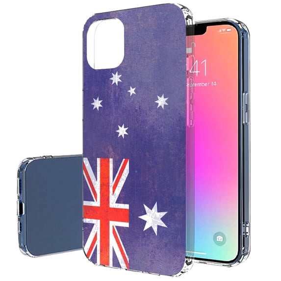 TalkingCase Slim Case for Apple iPhone 13 Pro, Slim Thin Gel Tpu Cover, Old Flag Australia Print, Light Weight, Flexible, Soft, Anti-Scratch, Printed in USA