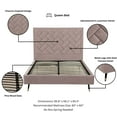 thumbnail image 4 of Manhattan Comfort Crosby Queen-Size Bed with Solid Wood Frame in Blush, 4 of 9