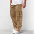 thumbnail image 1 of cllios Mens Cargo Pants Elastic Waisted Hiking Pants Baggy Work Pants Casual Drawstring Workout Joggers with Multi Pockets Cargo Sweatpants for Men, 1 of 9