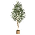 thumbnail image 1 of QinaQin Olivo artificial para interior con maceta de paja y tronco de madera, planta decorativa realista para sala, oficina o recámara, ideal para dar un toque natural sin mantenimiento, 1 of 6