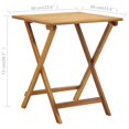 thumbnail image 4 of vidaXL 3 Piece Folding Bistro Set with Cushions Solid Acacia Wood, 4 of 5