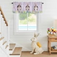 thumbnail image 6 of Valance for Windows,Easter Rabbit Back with Colorful Eggs Valances Curtain Rod Pocket Valance for Kitchen Bedroom Living Room,Spring Flower Purple Wood Short Curtains Window Treatment 42x12in, 6 of 9