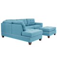 thumbnail image 3 of Bobkona Adolph Reversible Sectional Set with Ottoman in Light Blue., 3 of 7