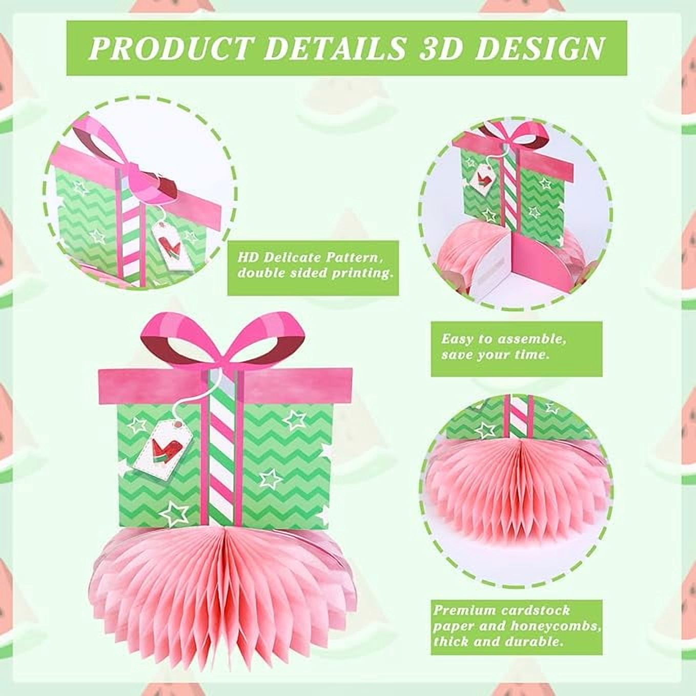 Watermelon Party Decorations,One in a Melon Party Decorations Watermelon Honeycomb Centerpieces, Watermelon 1st Birthday Decor for Summer Fruit Birthday Baby Shower Party Supplies