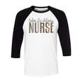 thumbnail image 1 of Labor and Delivery Nurse Leopard Print Three-Quarter Raglan Sleeve Baseball Shirt Unisex X-Large White/Black, 1 of 5