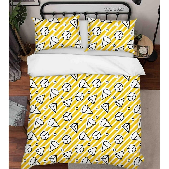 3D Abstract Geometric Pattern Quilt Cover Set Bedding Set Duvet Cover