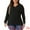 Black, variant on DARING DIVA Women's Plus Size Loose V Neck Long Sleeve Polo 2X Grey
