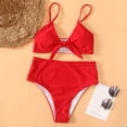 thumbnail image 6 of ylioge Bikini Sets for Women 2025 2 Piece Bathing Suits Ladies Trendy Solid Built in Bras Tankini Tops and Shorts Beach Swimsuits, 6 of 7