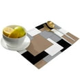 thumbnail image 3 of 2024 Placemat Brown Black Grey Abstract Art for Dining Table Tableware Mats Kitchen Dish Mat Pad 4/6pcs Table Mat Home ration, 3 of 7