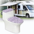 thumbnail image 6 of HELLHERO Lavender Bathroom Toilet Lid Cover Set Elastic Bottom Toilet Seat Cover Replacement & 2 Pieces Adjustable Soft, 6 of 8