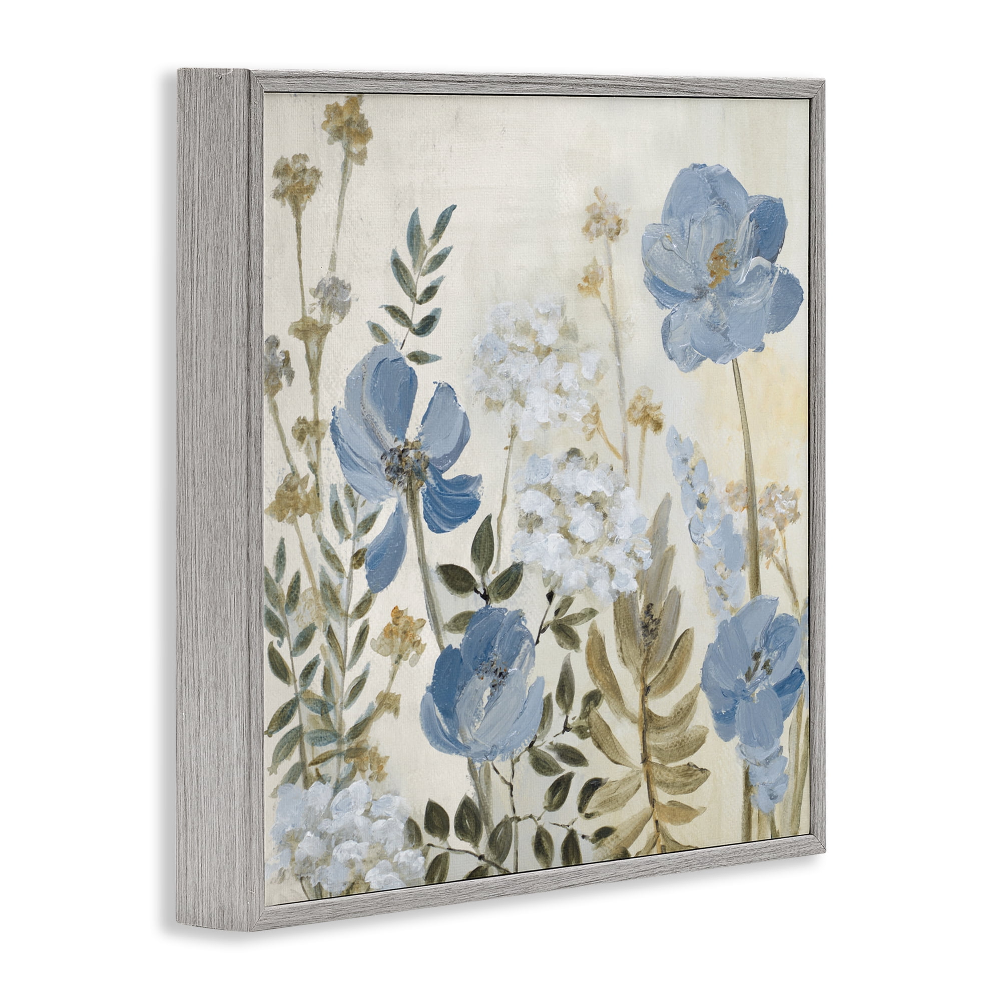 Stupell Industries Peaceful Blue Iris Garden Gray Framed Giclee Art, design by Lanie Loreth