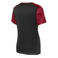 thumbnail image 6 of Sport-Tek Ladies CamoHex Colorblock V Neck Tee-XS (Black/ Deep Red), 6 of 6