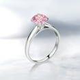 thumbnail image 4 of Gem Stone King 1.28 Ct 7mm Round Pink Zirconia 10K White Gold Ring (Size 5), 4 of 4