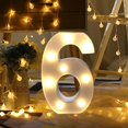 thumbnail image 2 of Led Lights Remote Control Alphabet Led Digital Lights Light Up White Plastic Digital Standing Hanging F Remote Control Led Lights Light Up Letters for Party, 2 of 4