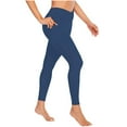thumbnail image 1 of MIASHUI Women Solid Color Pocket Yoga Pants Workout Leggings For Comfy And Practical Use Blue,L, 1 of 7