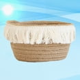 thumbnail image 4 of Miangastore Jute Storage Basket Small Khaki Knitting Design Decorative Desktop Basket For Organizing Sundries For Home Use, 4 of 8