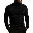 thumbnail image 1 of Qtocio Men's Long Sleeve Casual Shirts,Solid Color Contouring Mock Neck Shirt Velvet Touch Thermal Base Layer Top, 1 of 4