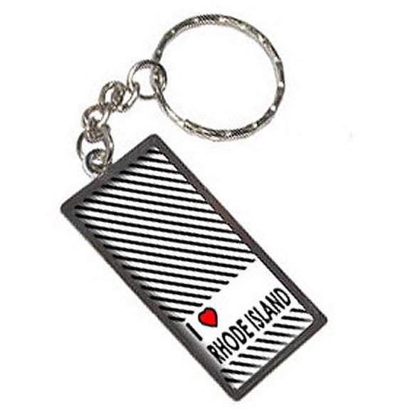 I Love Heart Rhode Island Keychain Key Chain Ring