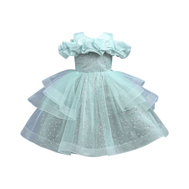 Coerni Robes de Bal Épaules Dénudées pour Filles Robes de Fête de Mariage Robe de Soirée en Sequins Tulle Tutu Robe de Princesse