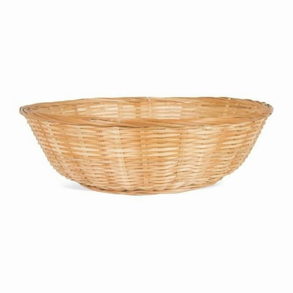Light Brown Round Bamboo Bread Basket