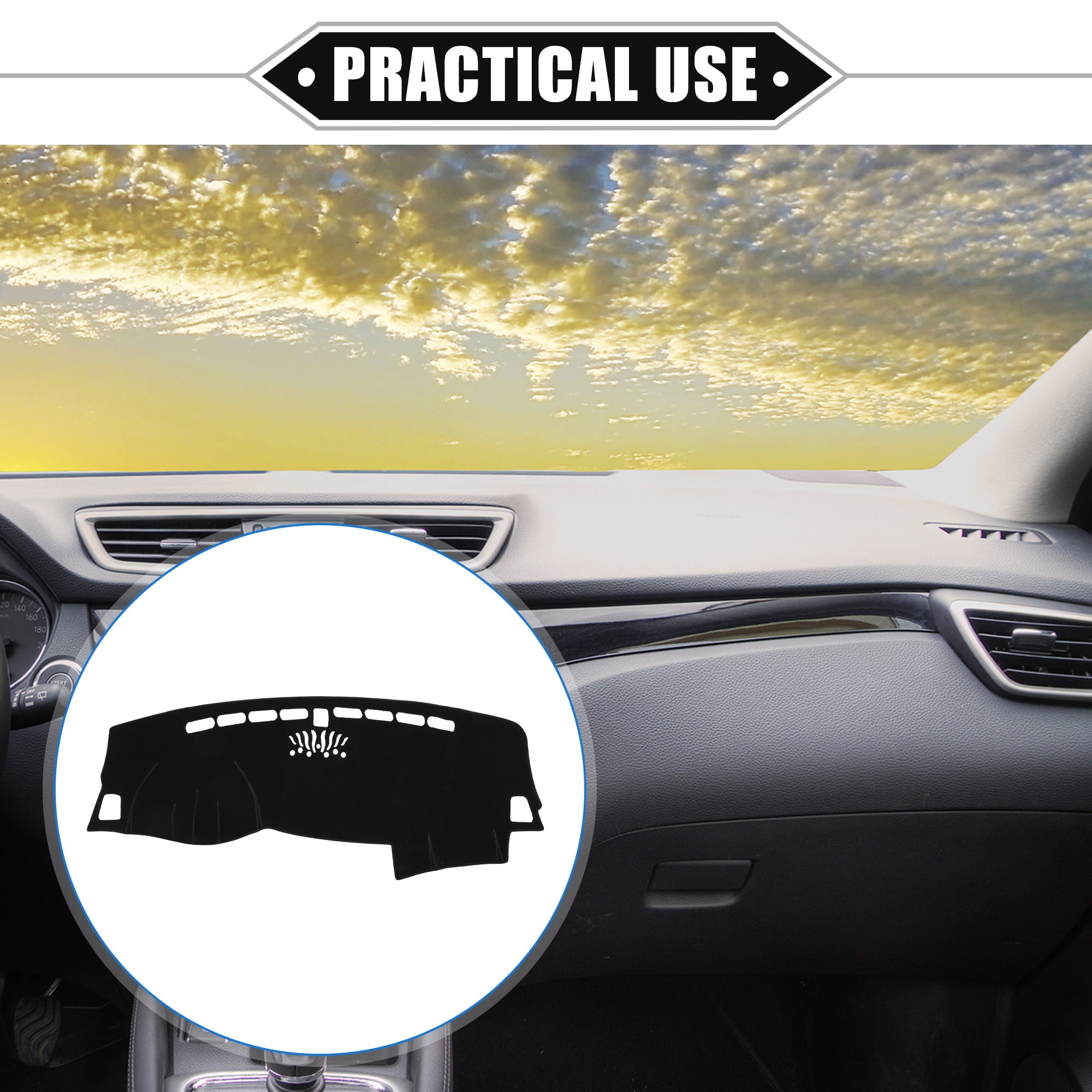 Unique Bargains Car Dashboard Cover Mat for Kia Sportage 2017-2022 Black Line