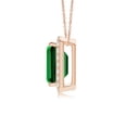 thumbnail image 2 of ANGARA Vintage Inspired Emerald-Cut Lab Grown 2.25 Ct Emerald Halo Pendant for Women in 14K Rose Gold (Size-9x7mm) | May Birthstone, Anniversary, Jewelry Gift for Women | Lab-Grown Emerald Necklace, 2 of 7