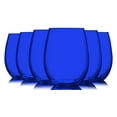 thumbnail image 1 of TableTop King 21 oz Wine Glasses, Stemless Style, Full Accent, Cobalt Blue, Set of 6, 1 of 2