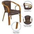 thumbnail image 4 of Flash Furniture Cadiz Series Bamboo Patio Chair Dark Brown Rattan/Red Bamboo-Aluminum Frame, 4 of 11
