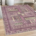 thumbnail image 1 of Tribal Decorative Rug, Ethnic Folk Ornaments Zigzags Dots and Curves in Modern Geometric Influences, Quality Carpet for Bedroom Dorm and Living Room, 6 Sizes, Dark Fuchsia, by Ambesonne, 1 of 4