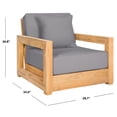 thumbnail image 4 of Safavieh Couture Montford Cushioned Teak Armchair Casing, Grey COVER ONLY, 4 of 10