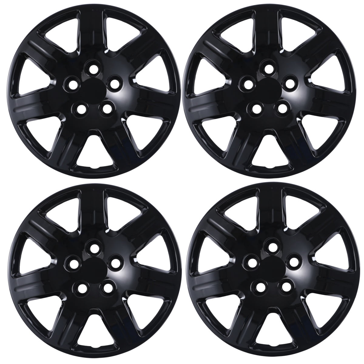 16" Set of 4 Hubcaps Wheel Rims Cover for 2006-2011 Honda Civic Compatible with Steel Wheels Bolt on Installation(16-inch,Black Lacquer)