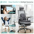 thumbnail image 4 of Florich Seat Cushion and Lumbar Support Pillow for Office Chair Car, Ergonomic Memory Foam Back Support for Office Gaming Chair Driving Seat Wheelchair, Relieves Neck, Back & Sciatica Pain, Gray, 4 of 7