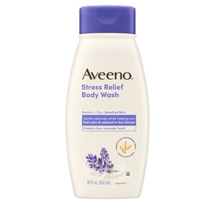 Aveeno Stress Relief Body Wash, Lavender, 18 fl oz