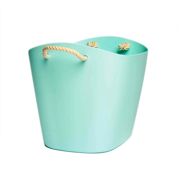 Homz® Flexible Plastic Rope-Handled Storage Tub, Light Blue, Set of 1 ...