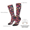thumbnail image 4 of Rateoe Apricot color Skull flower Pattern Women’s Knee High Crew Socks,Trouser Socks Comfortable, Breathable, Moisture-Wicking and Soft, 4 of 6