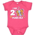 thumbnail image 3 of Inktastic I am 2 Years Old Cute Smiling Butterfly with Flowers Girls Baby Bodysuit, 3 of 5