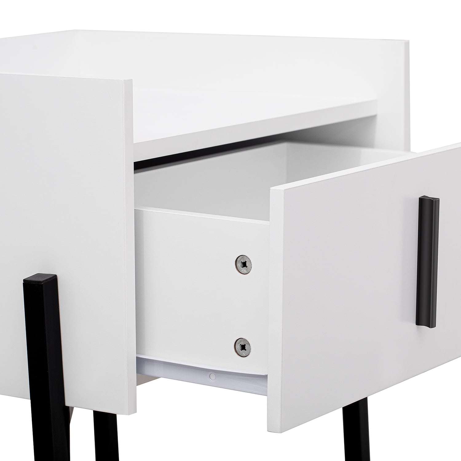 Kadyn Modern Nightstand with Drawer, Bedside Table with USB Charging Ports, Storage End Table for Living Room and Bedroom, White