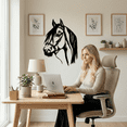 thumbnail image 4 of Horse Head Metal Wall Art for Home and Outside - Wall-Mounted Geometric Metal Wall Decor - Drop Shadow 3D Effect Wall Decoration for Living Room Bedroom, 4 of 10