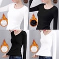 thumbnail image 2 of Ropa interior térmica de manga larga para mujer, camiseta con forro polar suave y micropolar, capa base cálida de invierno, 2 of 5