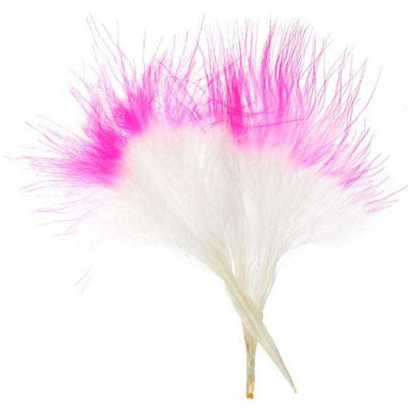 Marabou Feathers 4-6" 6g White with Hot Pink Tip