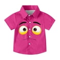 thumbnail image 4 of Piuwrlz Hot Pink Short Shirts Sleeve Toddler Boys Graphic polo Pocket Pullover T Shirts Hot Pink Size 2 Years, 4 of 9