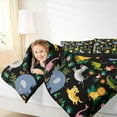 thumbnail image 4 of Manfei Yellow Lions Leopard Bedding Comforter Set,Wild Crocodile Twin Comforter Sets,Kawai Zebra Pattern Bedding Set For Girls Boys,Microfiber Bedroom Decor Reversible,2-Piece, 4 of 8